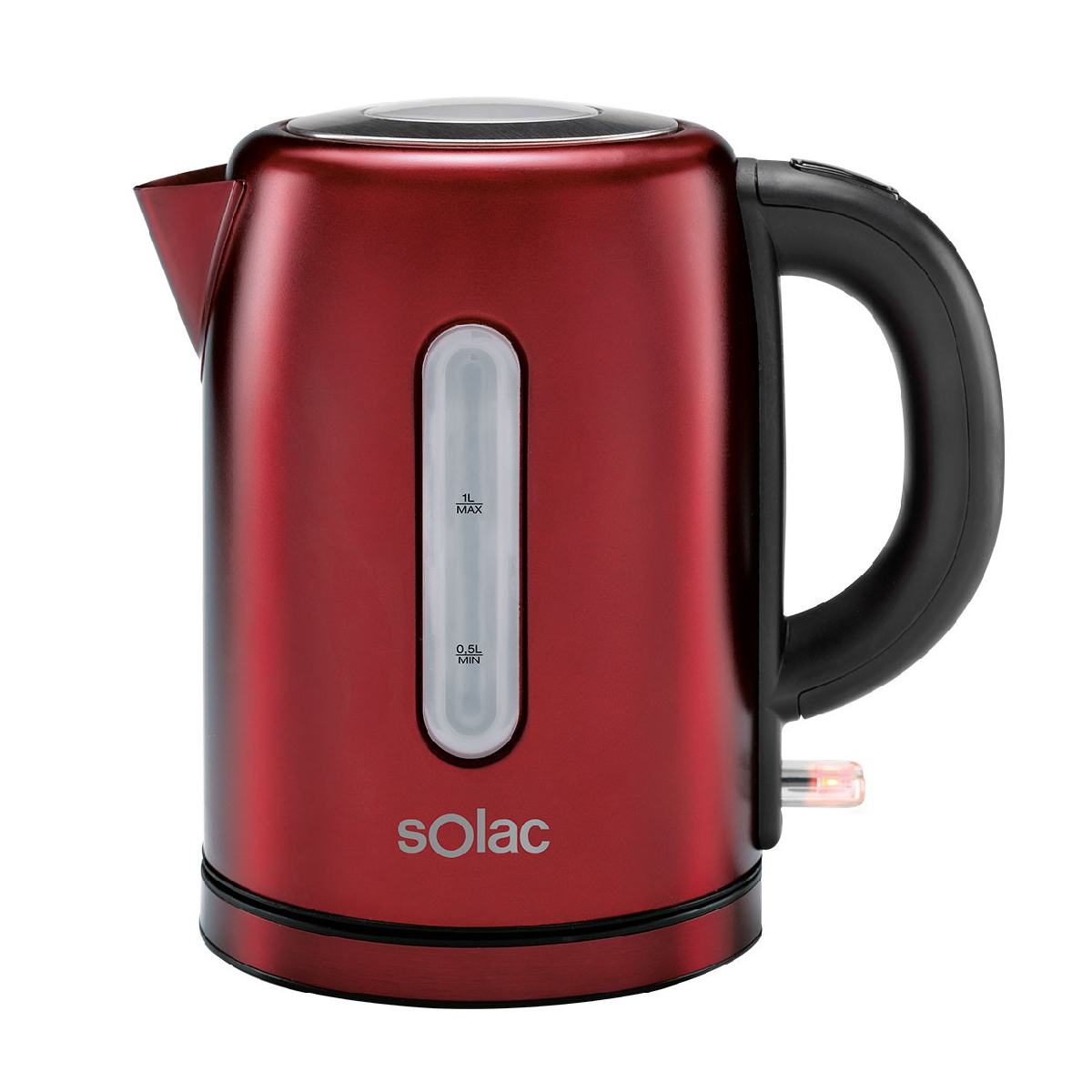 Solac Stillo Kettle, 1L, Compact, Metallic Red, SL5857